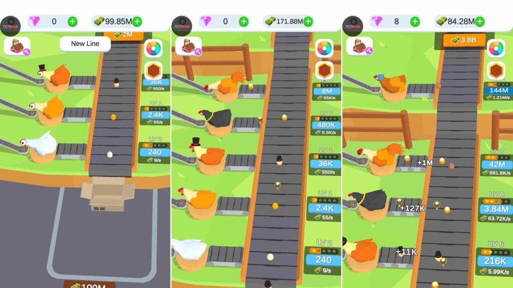 Gameplay of Idle Egg Factory Mod APK